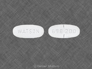 WATSON 698 200 Pill White Oval 13mm - Pill Identifier